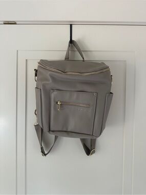 Fawn Design Grey Convertible Backpack Diaper Bag - small